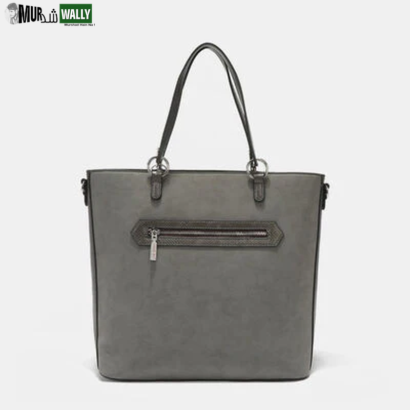 Nicole Lee USA Metallic Stitching Embroidery Inlaid Rhinestone Tote Bag