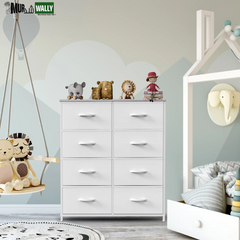 JHK Children'S Wardrobe for Bedroom with 8 Fabric Drawers Storage Cabinet Steel Frame Assembly Closet for Clothes Home Furniture