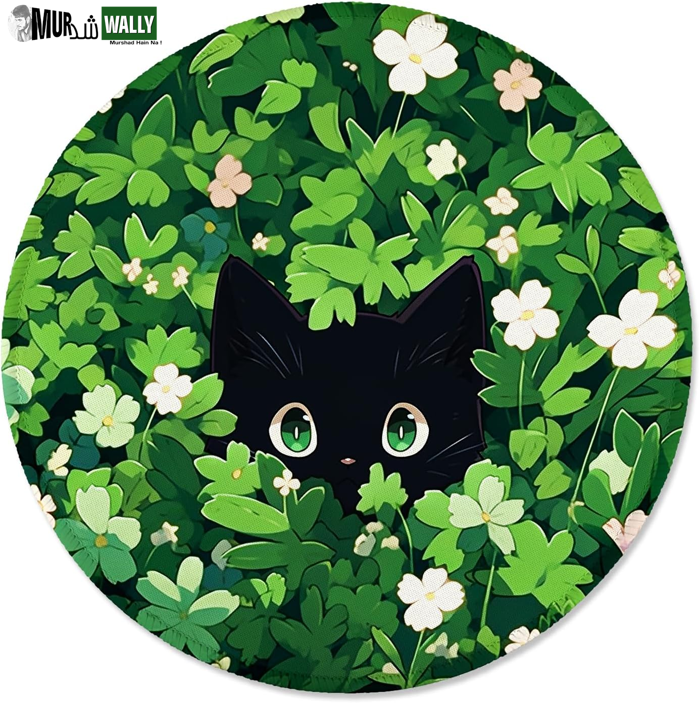 ITNRSIIET round Mouse Pad with Stitched Edge Premium-Textured Waterproof Non-Slip Rubber Base Desktop Protection Mat Diameter 8.7 Inches, Art Style Pattern