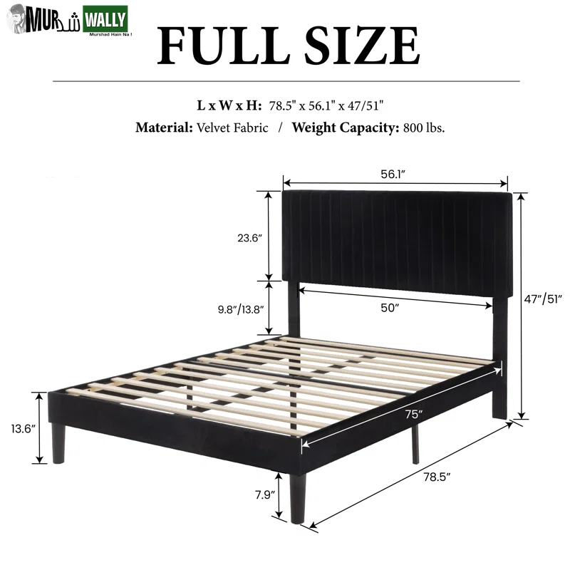 Dunphy Upholstered Platform Bed with Adjustable Headboard