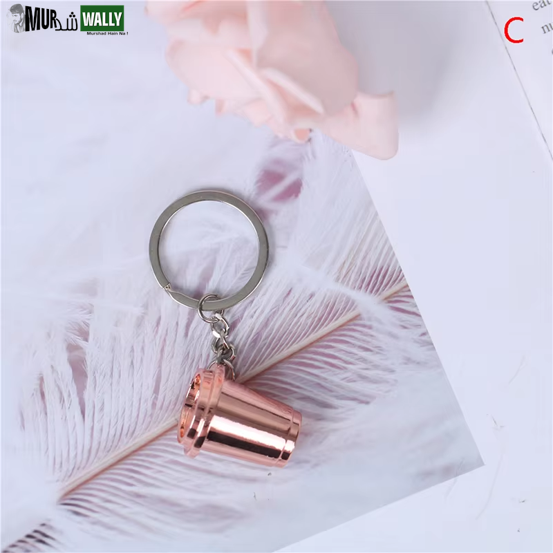 1PCS Creative Coffee Keychain Portable Coffee Machine Pitcher Keyring Coffee Handle Keyring Portable Coffeeware Accessories Gift