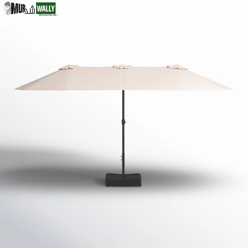 Nyasia 15 Ft X 9 Ft Rectangular Market Umbrella with Base