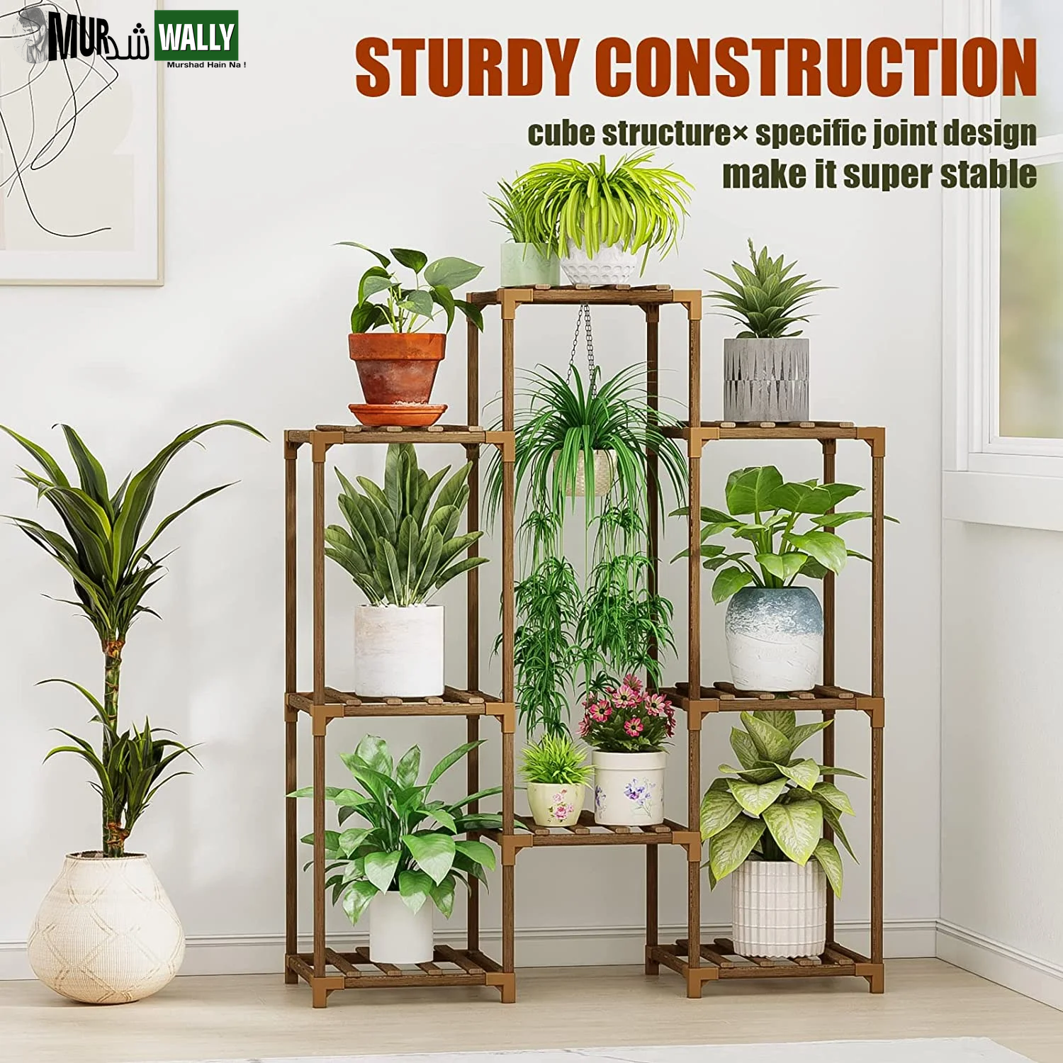 Outdoor Plant Stand Indoor Plant Rack Plant Shelf Wood Outdoor Tiered Plant Shelf for Multiple Plants Ladder Plant Holder