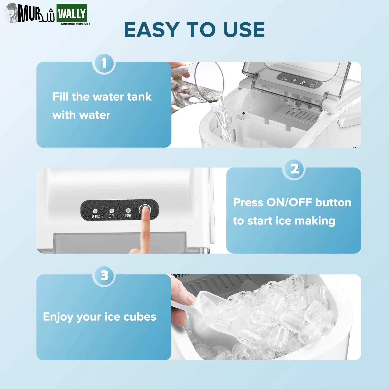 26 Lbs/24H Countertop Ice Maker Machine, 9 Bullet-Shaped Ice in 6 Min, Auto-Cleaning, White