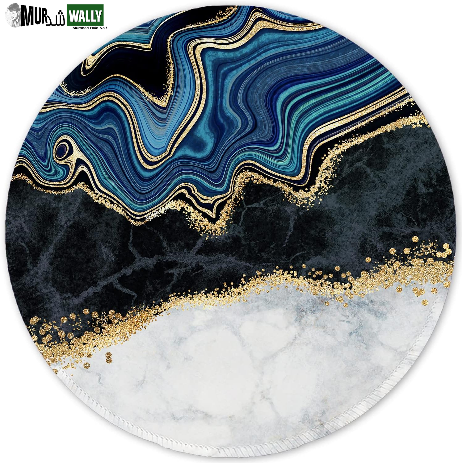 ITNRSIIET round Mouse Pad with Stitched Edge Premium-Textured Waterproof Non-Slip Rubber Base Desktop Protection Mat Diameter 8.7 Inches, Art Style Pattern
