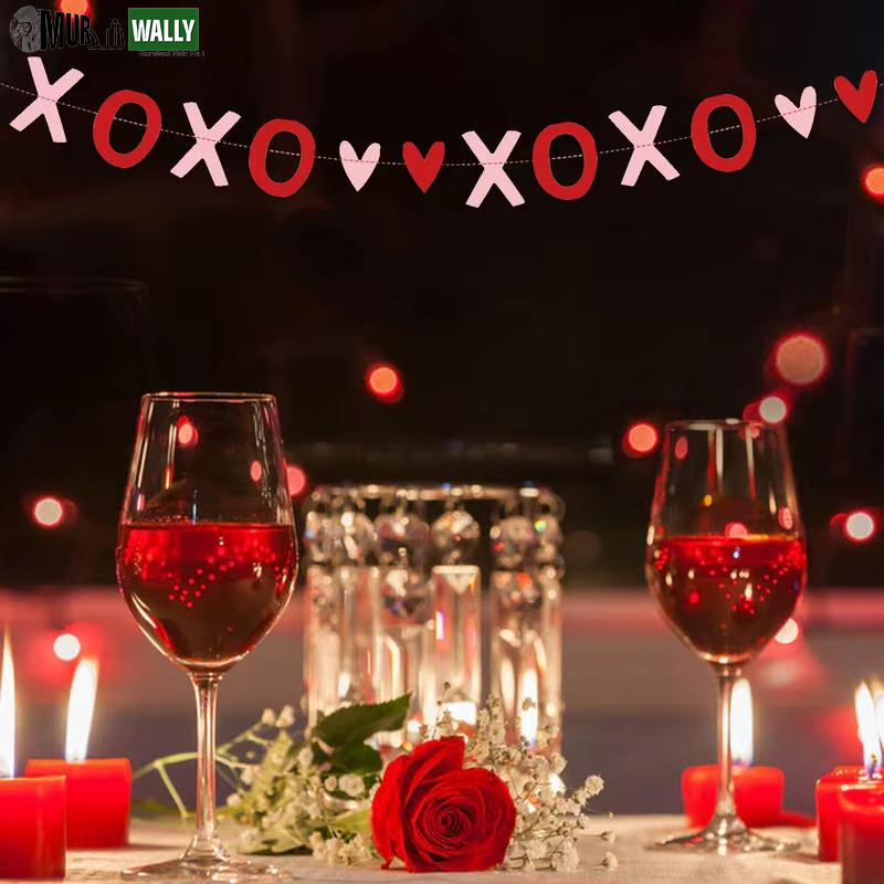 Be My Valentine Banner Glitter Heart Garland Banner Valentines Day Decor Romantic Decorations Valentines Proposal Decorations