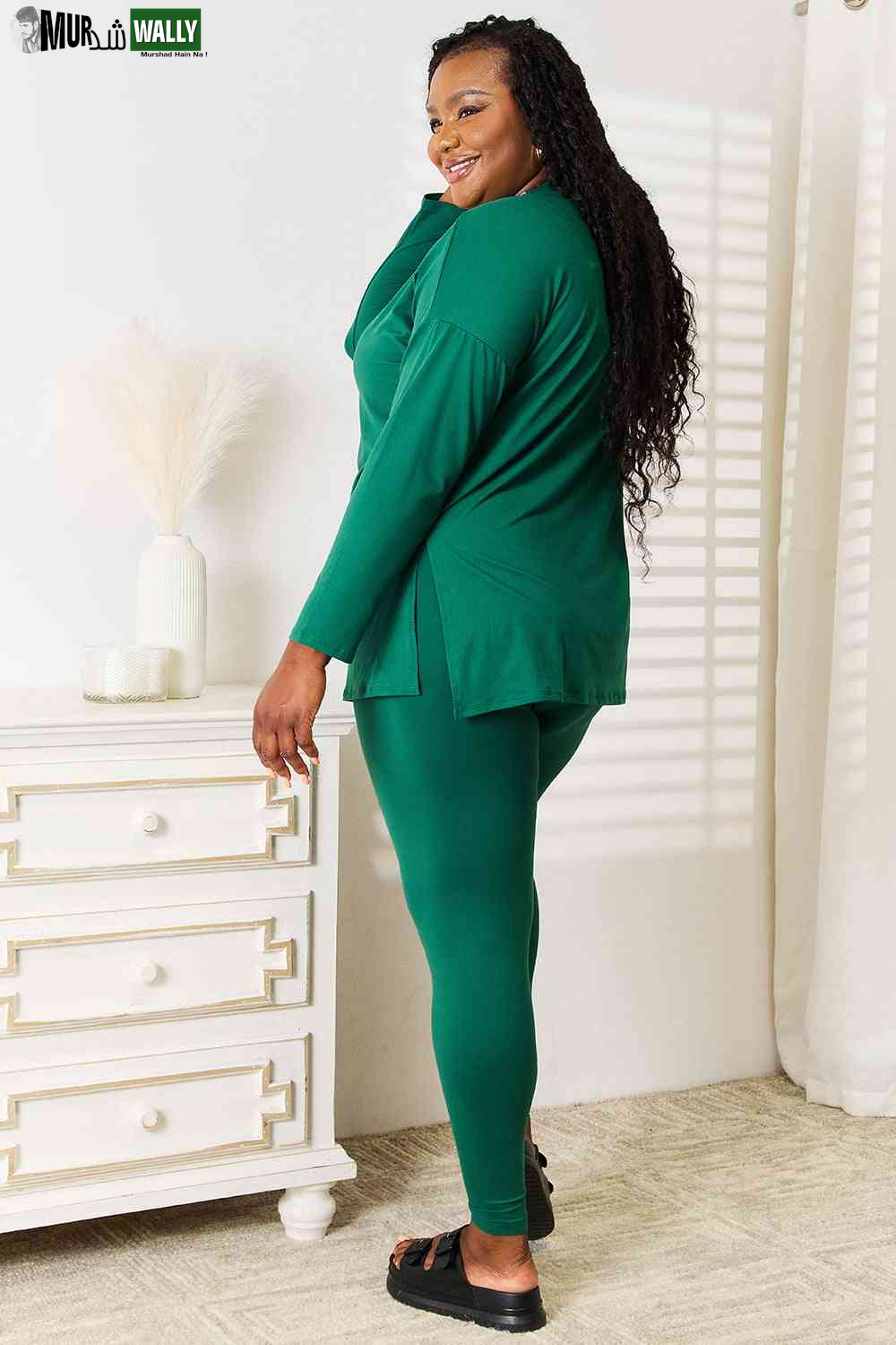 Zenana Lazy Days Full Size Long Sleeve Top and Leggings Set