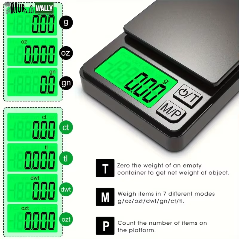 Precision Pocket Scale 1000G X 0.1G - Digital Gram Food Jewelry Ounces/Grains Scale with Backlit LCD - Mini Scale for Travel