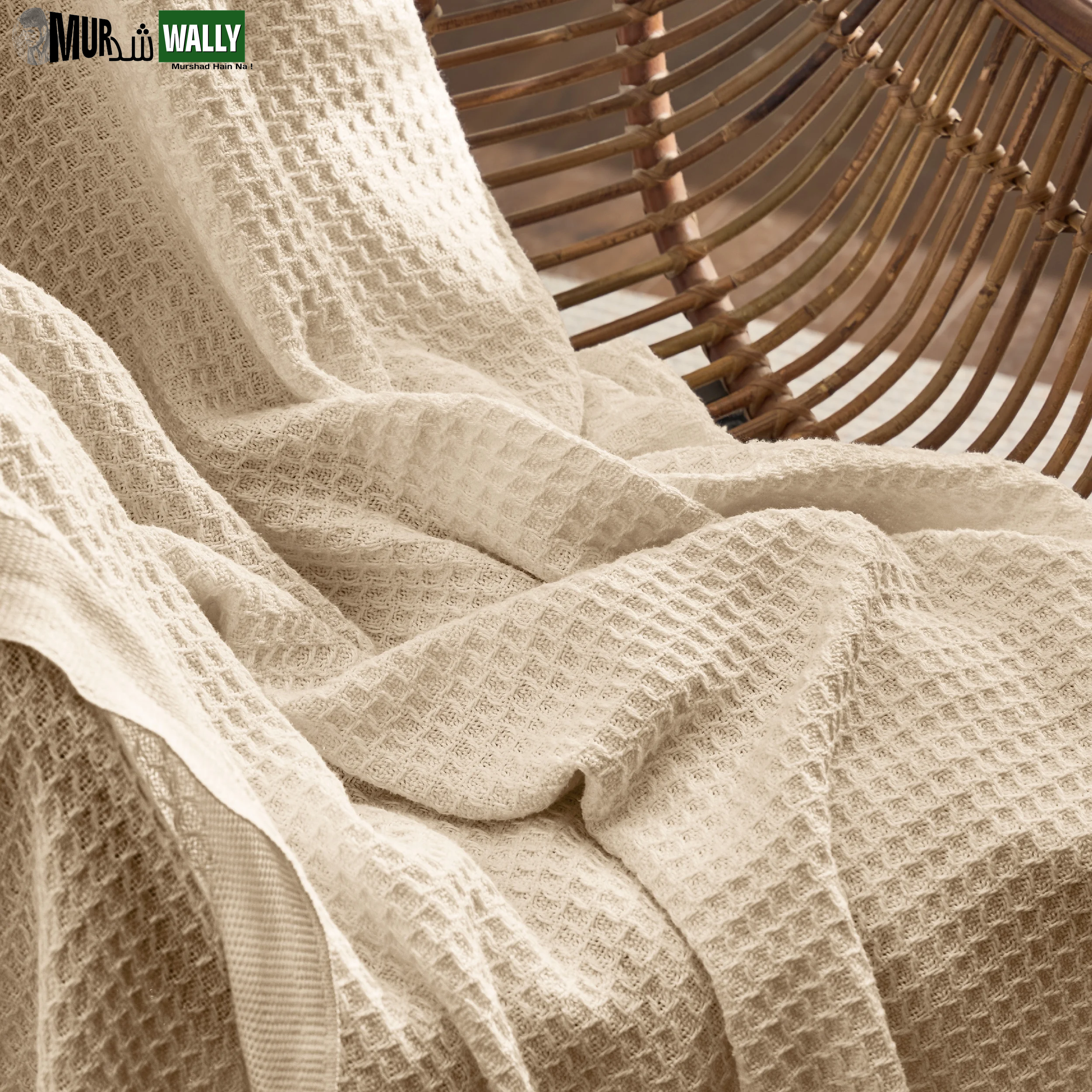 100% Cotton Blankets Twin-Xl Navy - Waffle Weave Blankets for All Seasons, 66X90 Inches