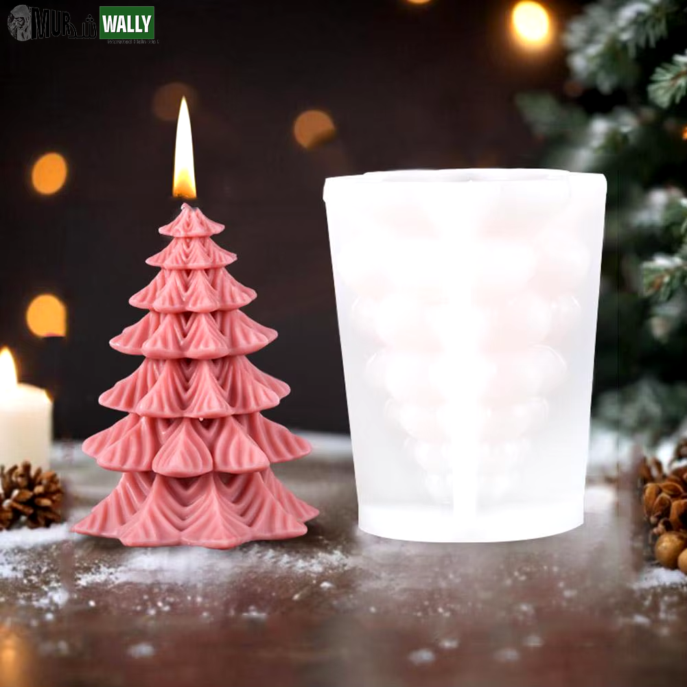 New Christmas Tree Carving Pattern Cylindrical Candle 3D Silicone Mold Reindeer Snowflake Cylindrical Elk Candle Mold