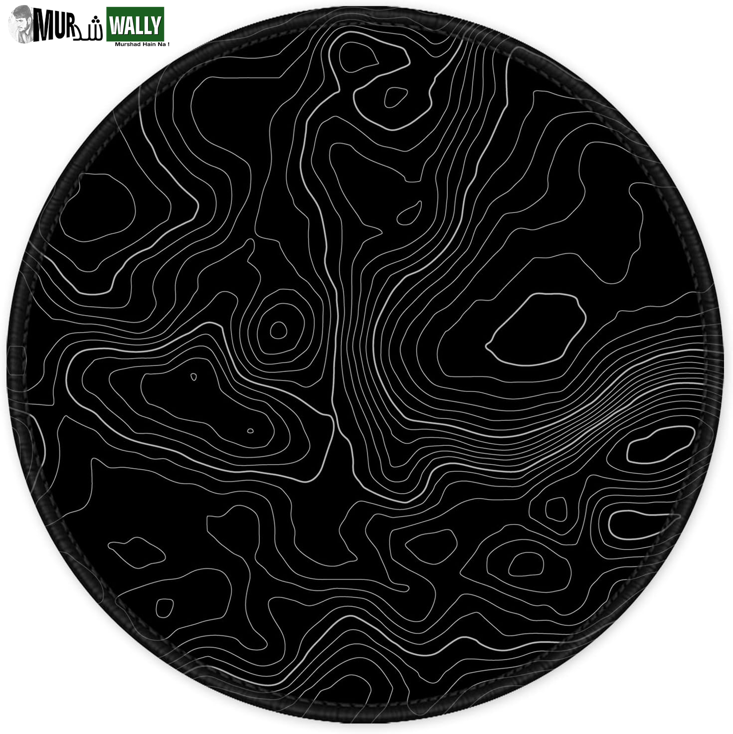 ITNRSIIET round Mouse Pad with Stitched Edge Premium-Textured Waterproof Non-Slip Rubber Base Desktop Protection Mat Diameter 8.7 Inches, Art Style Pattern