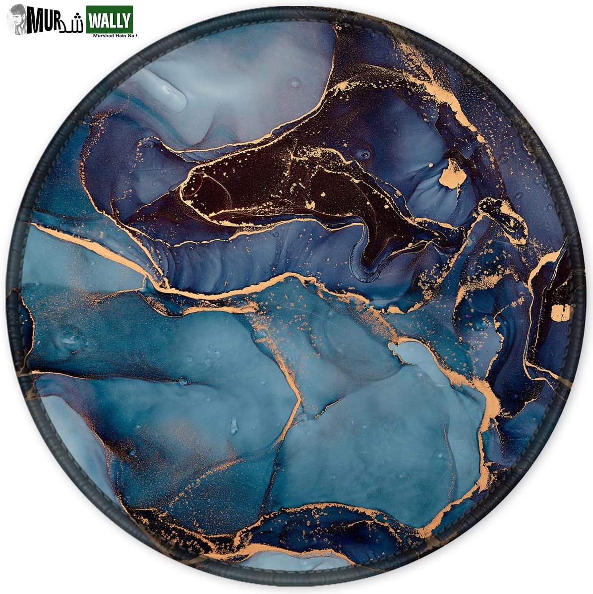 ITNRSIIET round Mouse Pad with Stitched Edge Premium-Textured Waterproof Non-Slip Rubber Base Desktop Protection Mat Diameter 8.7 Inches, Art Style Pattern