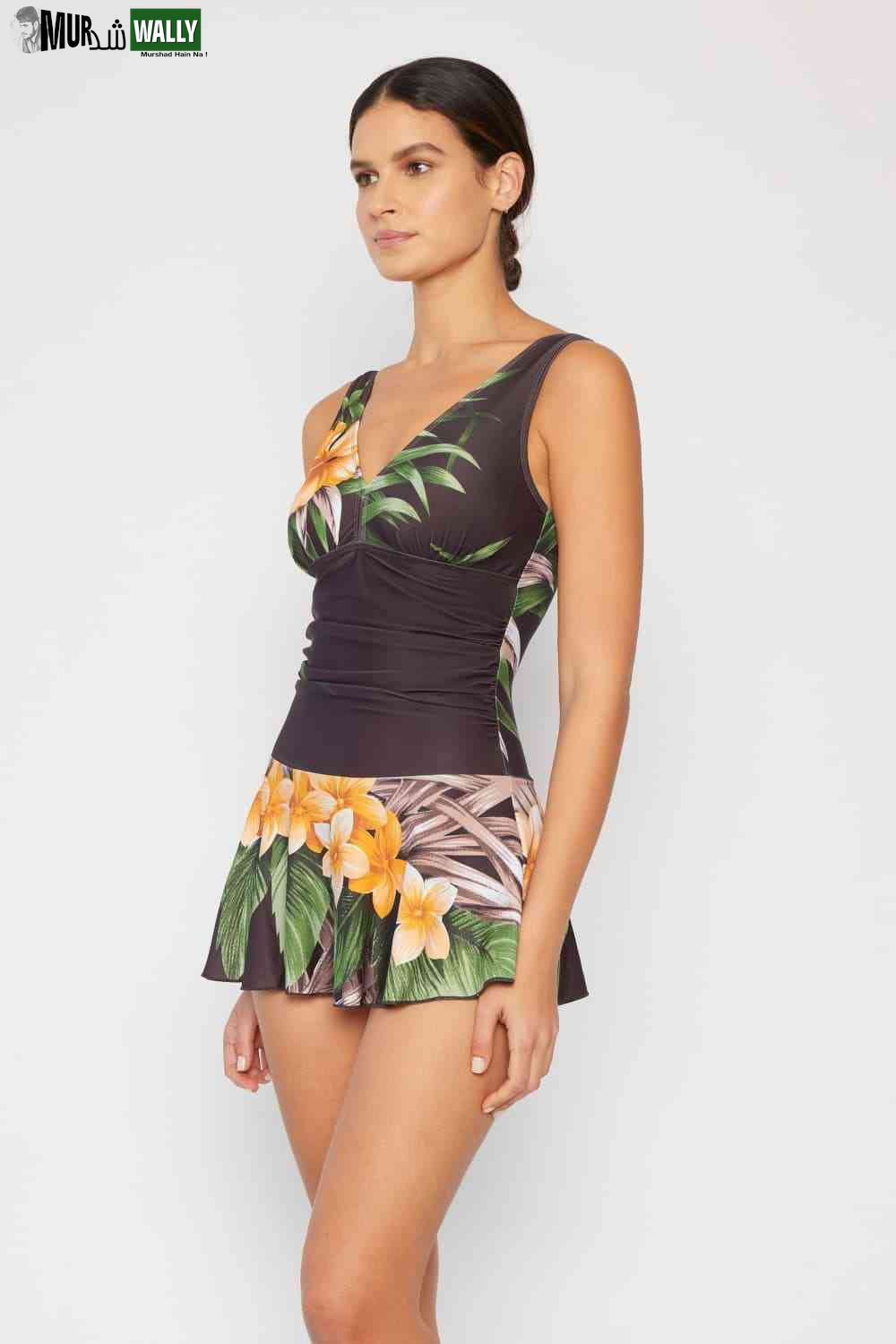 Marina West Swim Dress Aloha Brown - Full Size Clear Waters Swim Dress