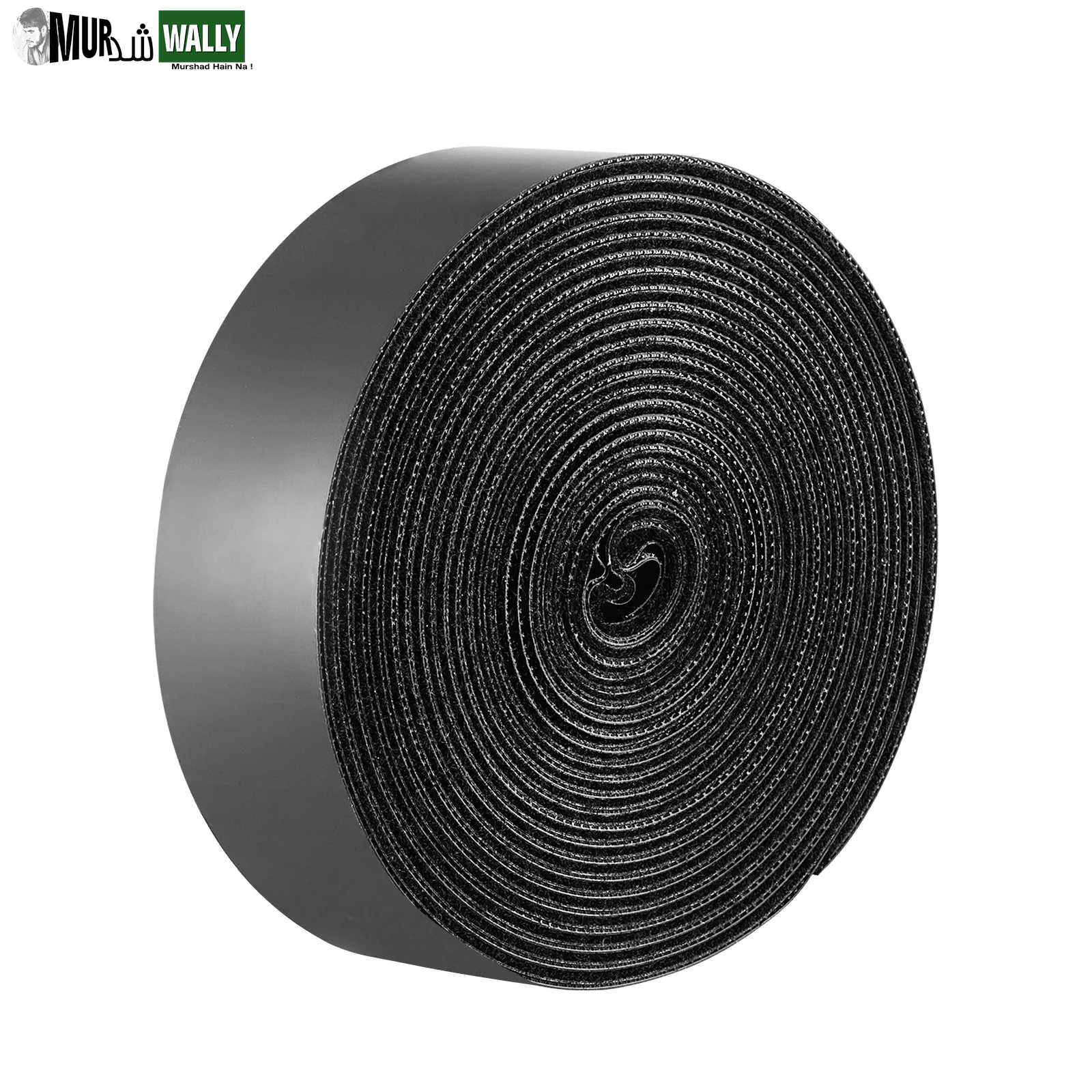 16 Ft X 1.5 in Hook and Loop Tape Nylon Self Adhesive Strips Roll Black