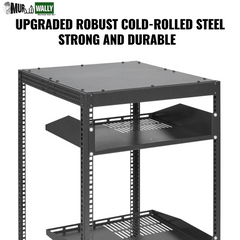 VEVOR 15U Open Frame Server Rack, 23''-40'' Adjustable Depth, Free Standing or Wall Mount Network Server Rack, 4 Post AV Rack with Casters, Holds All Your Networking IT Equipment AV Gear Router Modem