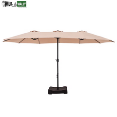 Nyasia 15 Ft X 9 Ft Rectangular Market Umbrella with Base