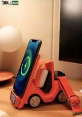 4 in 1 Forklift Fast Wireless Charging Station Dock for Iphone, Airpods & Apple Watch