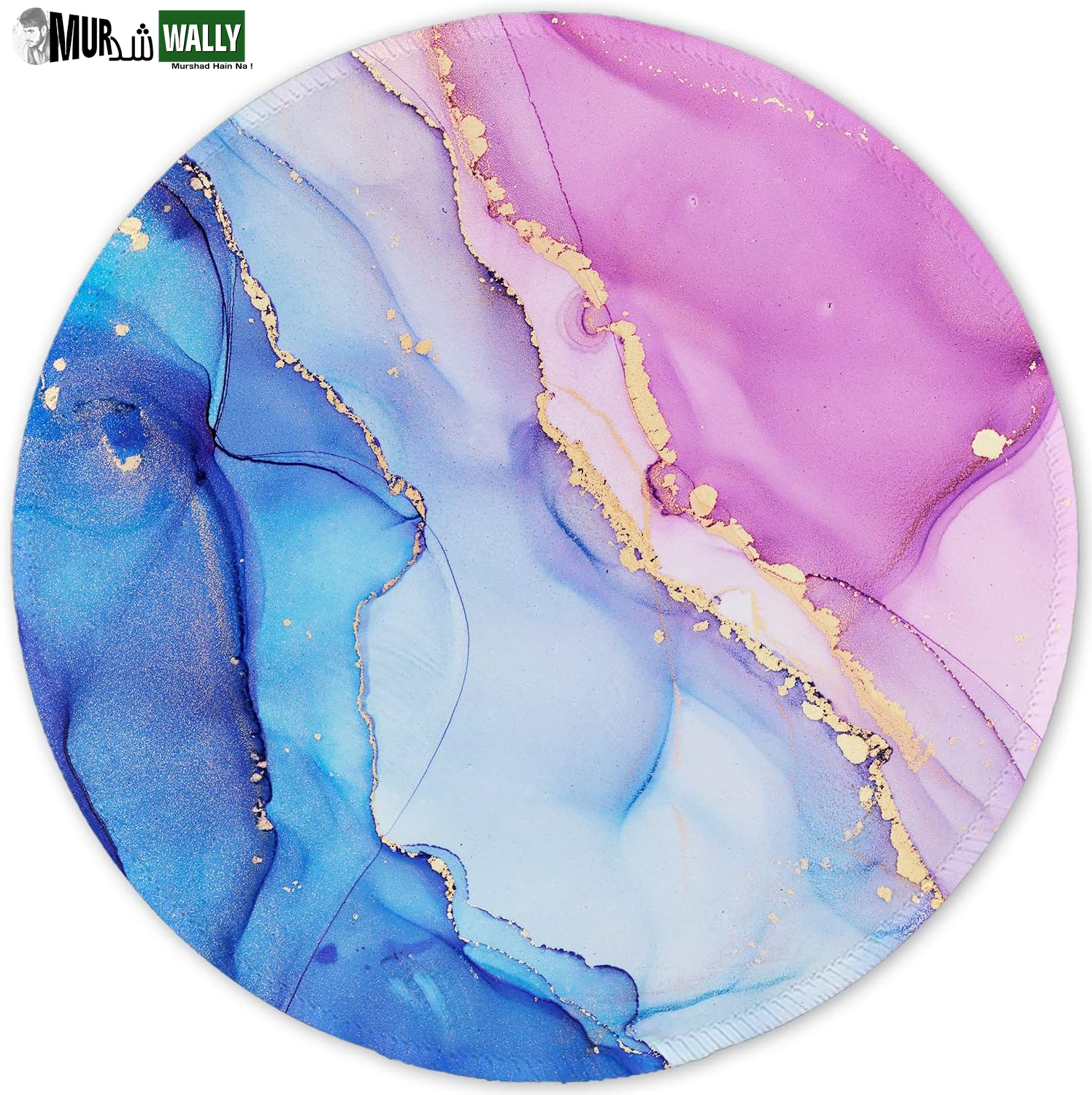 ITNRSIIET round Mouse Pad with Stitched Edge Premium-Textured Waterproof Non-Slip Rubber Base Desktop Protection Mat Diameter 8.7 Inches, Art Style Pattern