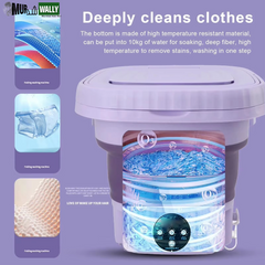 8L Small Folding Washing Machine Portable Washing Machine Automatic Modes Laundry Clothes Laundry Bucket Washing Machine