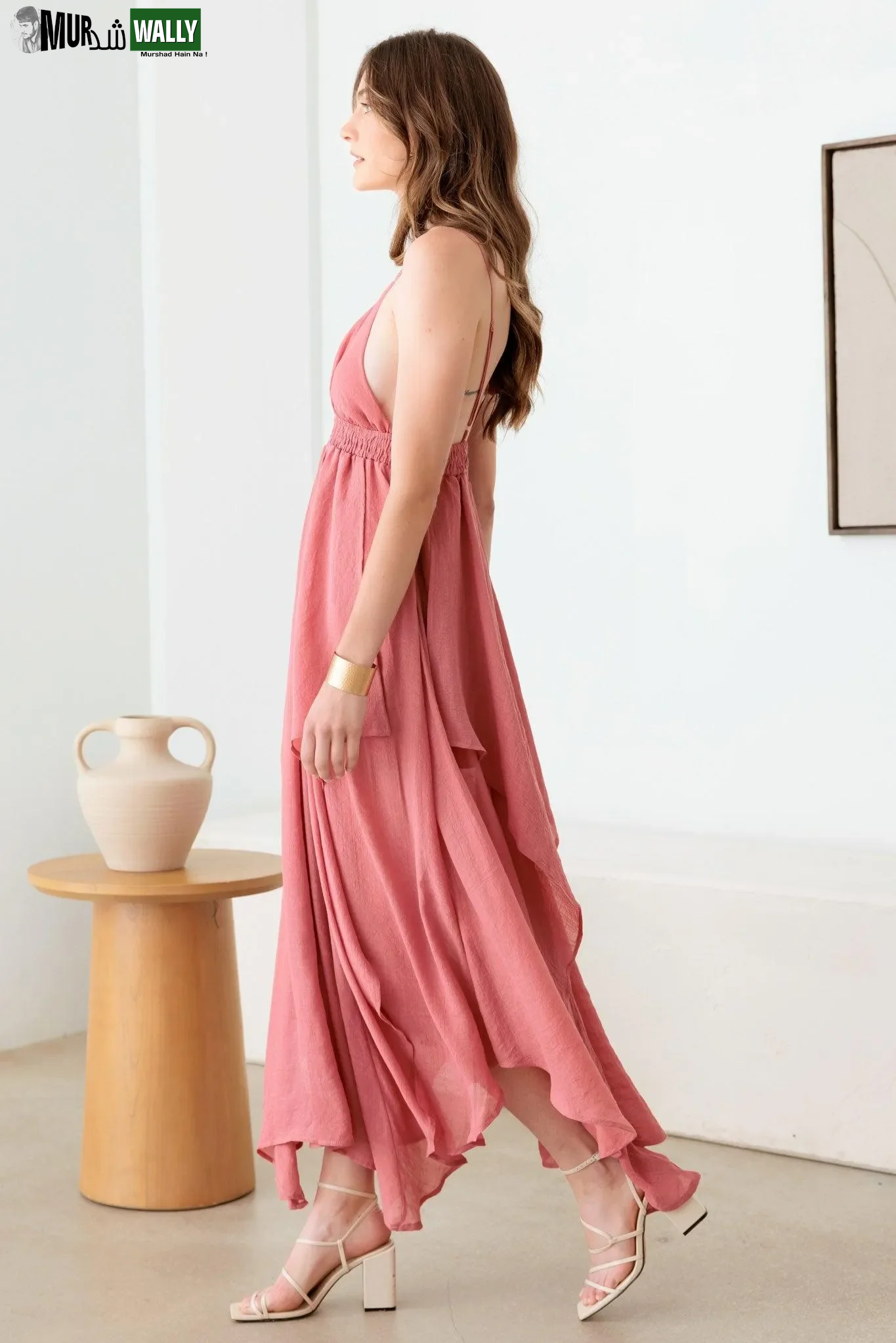 Tassel Fringe Strap Cutout Maxi Dress