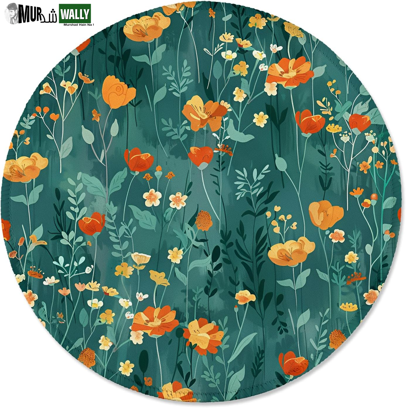 ITNRSIIET round Mouse Pad with Stitched Edge Premium-Textured Waterproof Non-Slip Rubber Base Desktop Protection Mat Diameter 8.7 Inches, Art Style Pattern