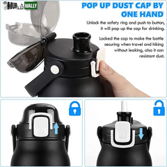 2L Tumbler Thermo Bottle Large Capacity with Straw Stainless Steel Thermal Water Bottle Cold and Hot Thermo Cup Vacuum Flask Gym