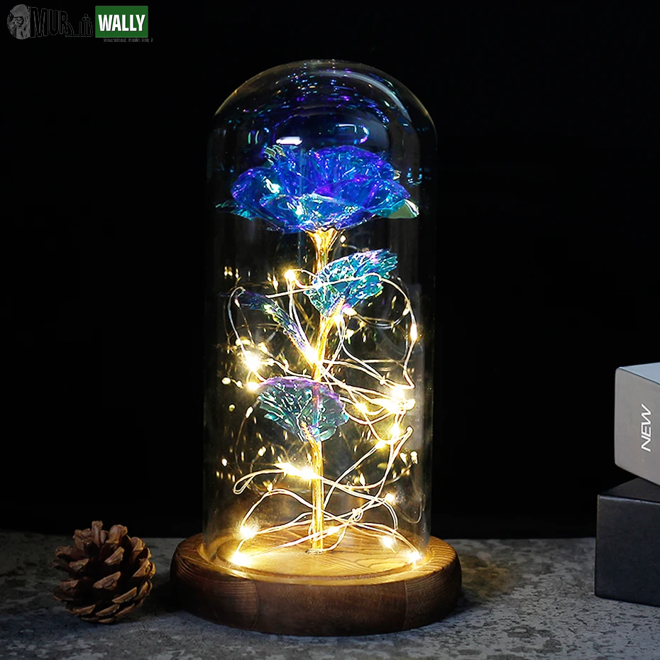 Beauty and the Beast Rose Rose in LED Glass Dome Forever Rose Red Rose Valentine'S Day Mother'S Day Special Romantic Gift