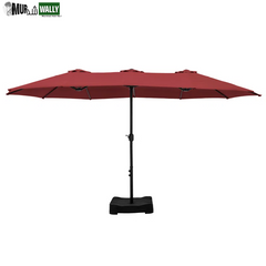 Nyasia 15 Ft X 9 Ft Rectangular Market Umbrella with Base