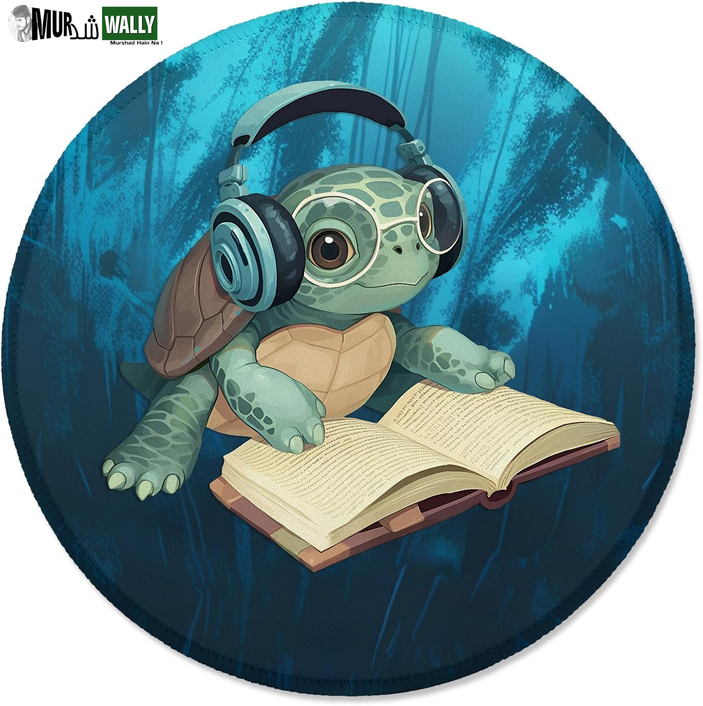 ITNRSIIET round Mouse Pad with Stitched Edge Premium-Textured Waterproof Non-Slip Rubber Base Desktop Protection Mat Diameter 8.7 Inches, Art Style Pattern