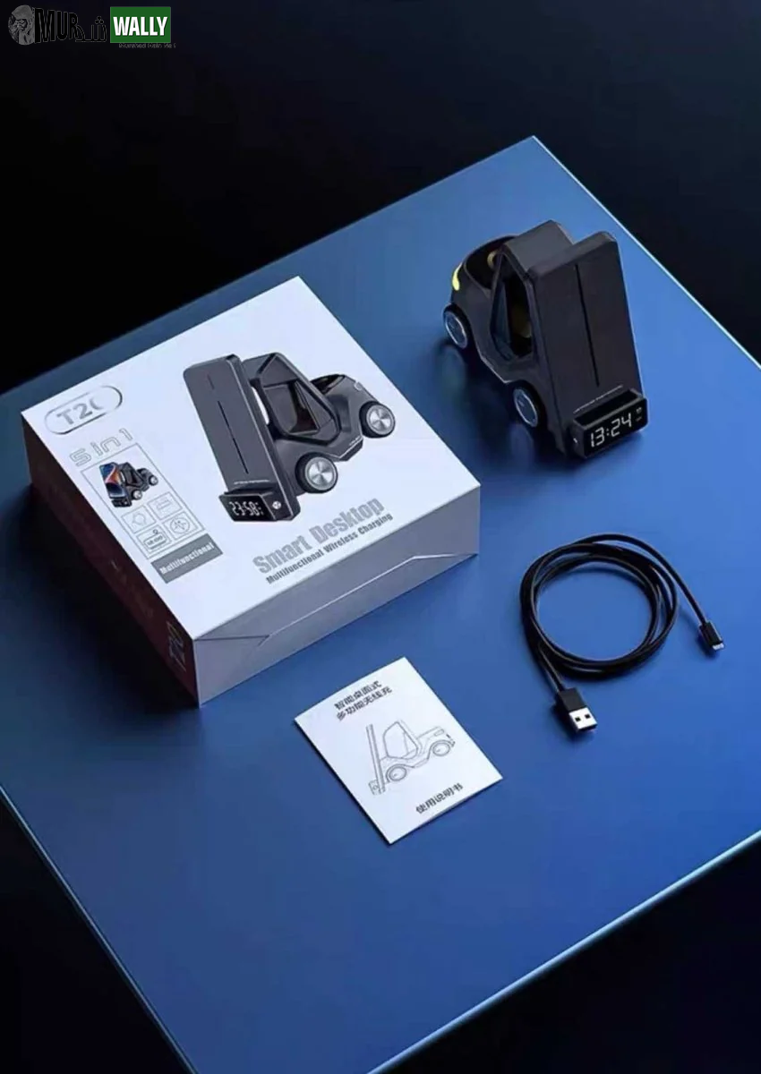 4 in 1 Forklift Fast Wireless Charging Station Dock for Iphone, Airpods & Apple Watch