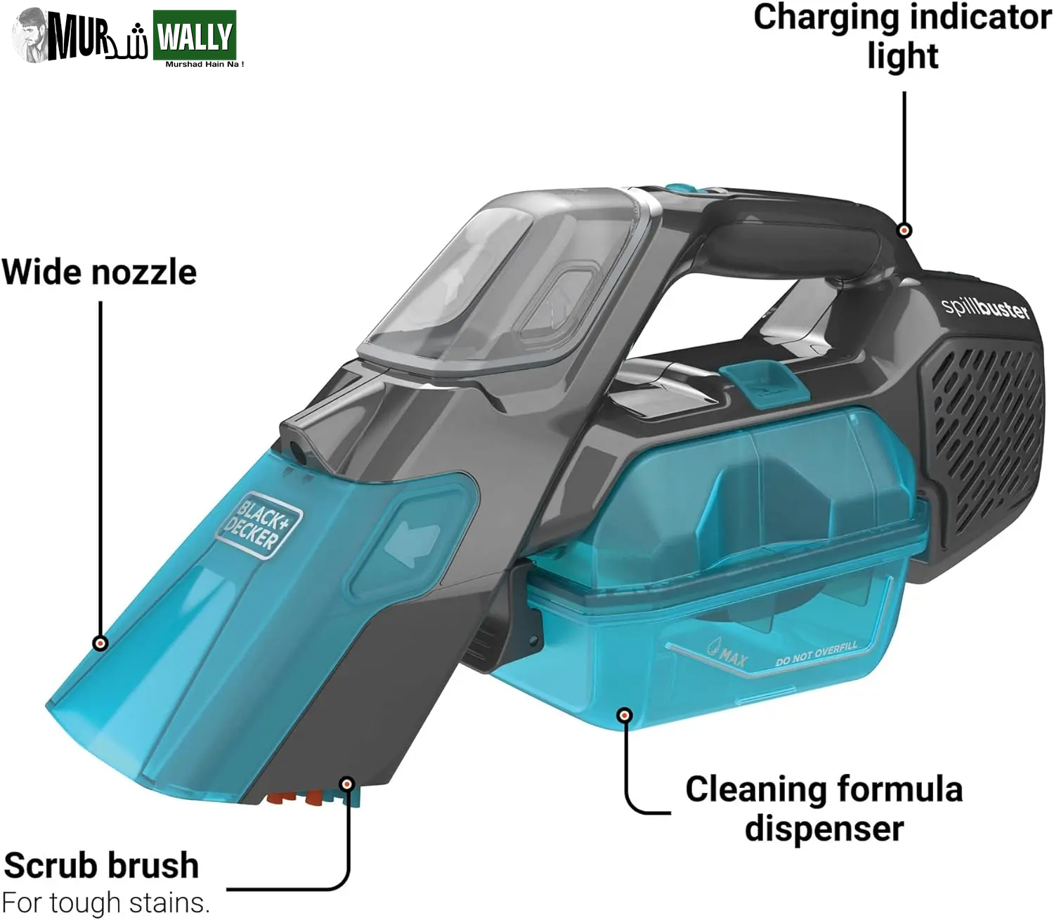 Open Box - BLACK+DECKER Spillbuster Cordless Spill + Spot Cleaner (BHSB320JP) (B086T5FFZW)