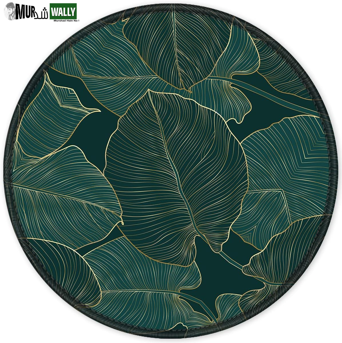 ITNRSIIET round Mouse Pad with Stitched Edge Premium-Textured Waterproof Non-Slip Rubber Base Desktop Protection Mat Diameter 8.7 Inches, Art Style Pattern