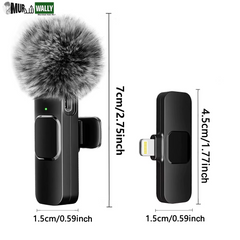 NEW Wireless Lavalier Microphone Audio Video Recording Mini Mic for Iphone Android Laptop Live Gaming Mobile Phone Microphone