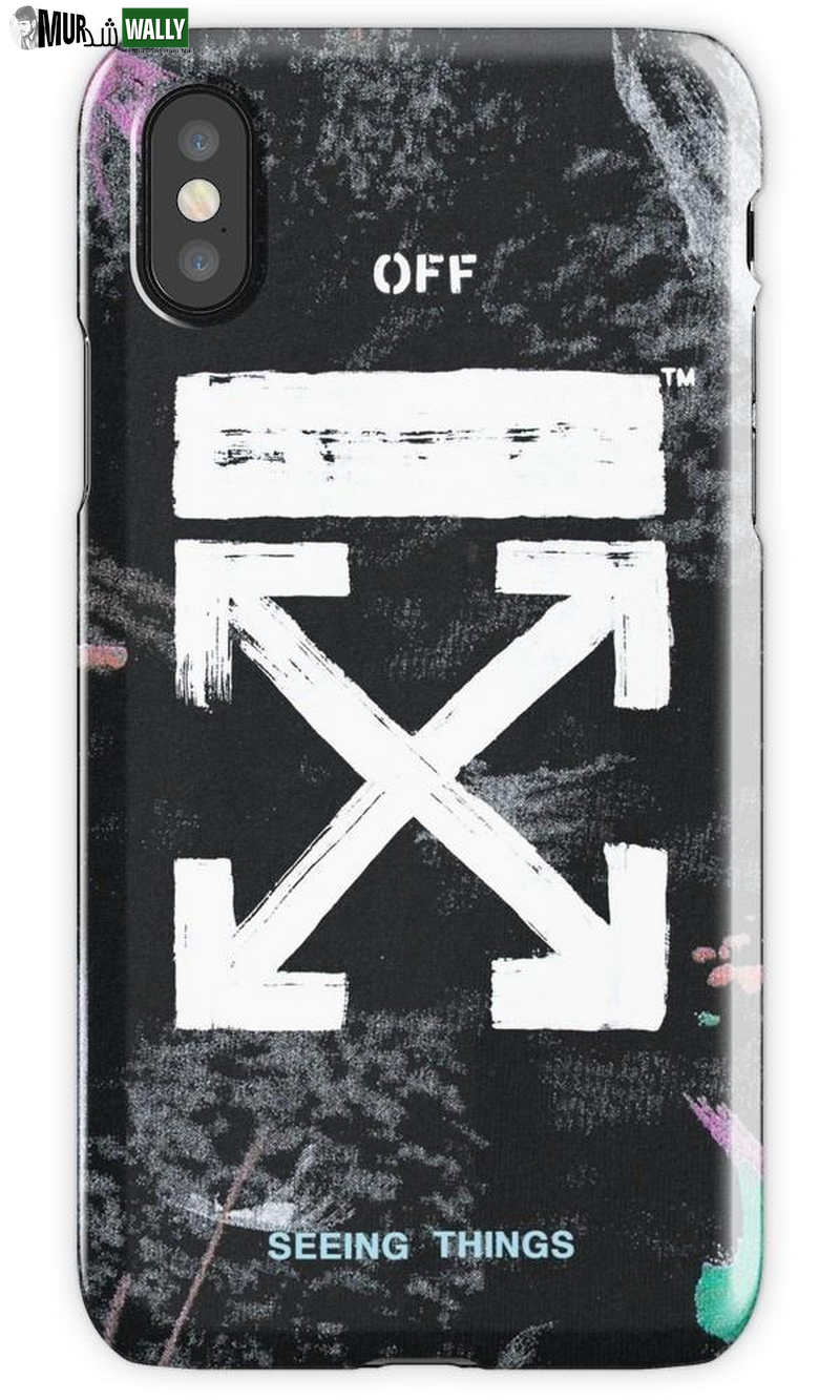 Off White Galaxy Brushed Black Mobile Cover