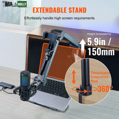 VEVOR Microphone Boom Arm with Desk Mount, 360¡Ã Rotatable, Adjustable Mic Stand with 3/8 to 5/8 Adapter Port Headset Hook, for Blue Yeti Hyperx Quadcast Blue Snowball Shure SM7B Audio Technica
