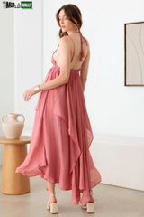 Tassel Fringe Strap Cutout Maxi Dress