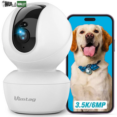 Dog Camera, 3.5K/6MP 360° Pan/Tilt 2.4G Wifi Indoor Camera for Pet/Baby/Home Security with Phone App, 2-Way Audio/Ai Human/Sound/Motion Detection, Night Vision, Support Alexa/Max 512G TF