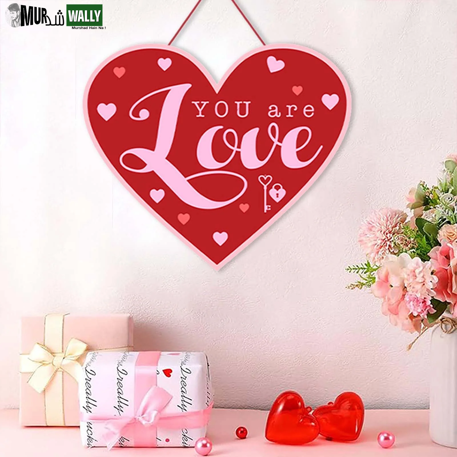 16 Inch Valentine'S Day Sign Luminous Love Heart Shape Wreath Garland with Lights Home Decorations Red Valentines Day Gifts