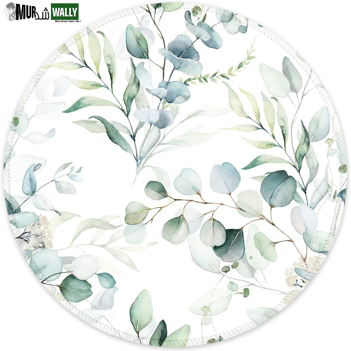 ITNRSIIET round Mouse Pad with Stitched Edge Premium-Textured Waterproof Non-Slip Rubber Base Desktop Protection Mat Diameter 8.7 Inches, Art Style Pattern