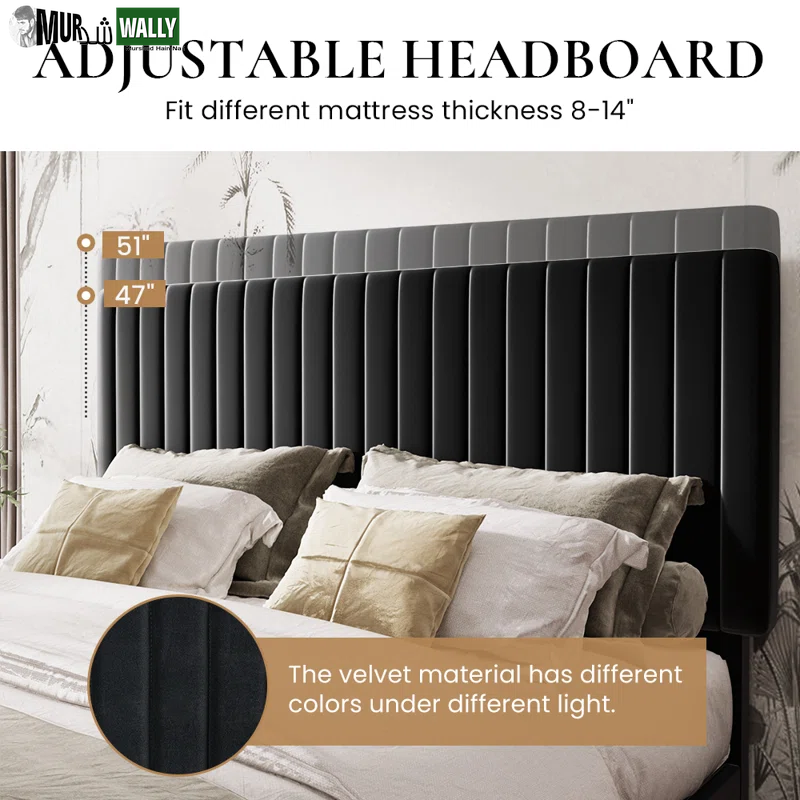Dunphy Upholstered Platform Bed with Adjustable Headboard