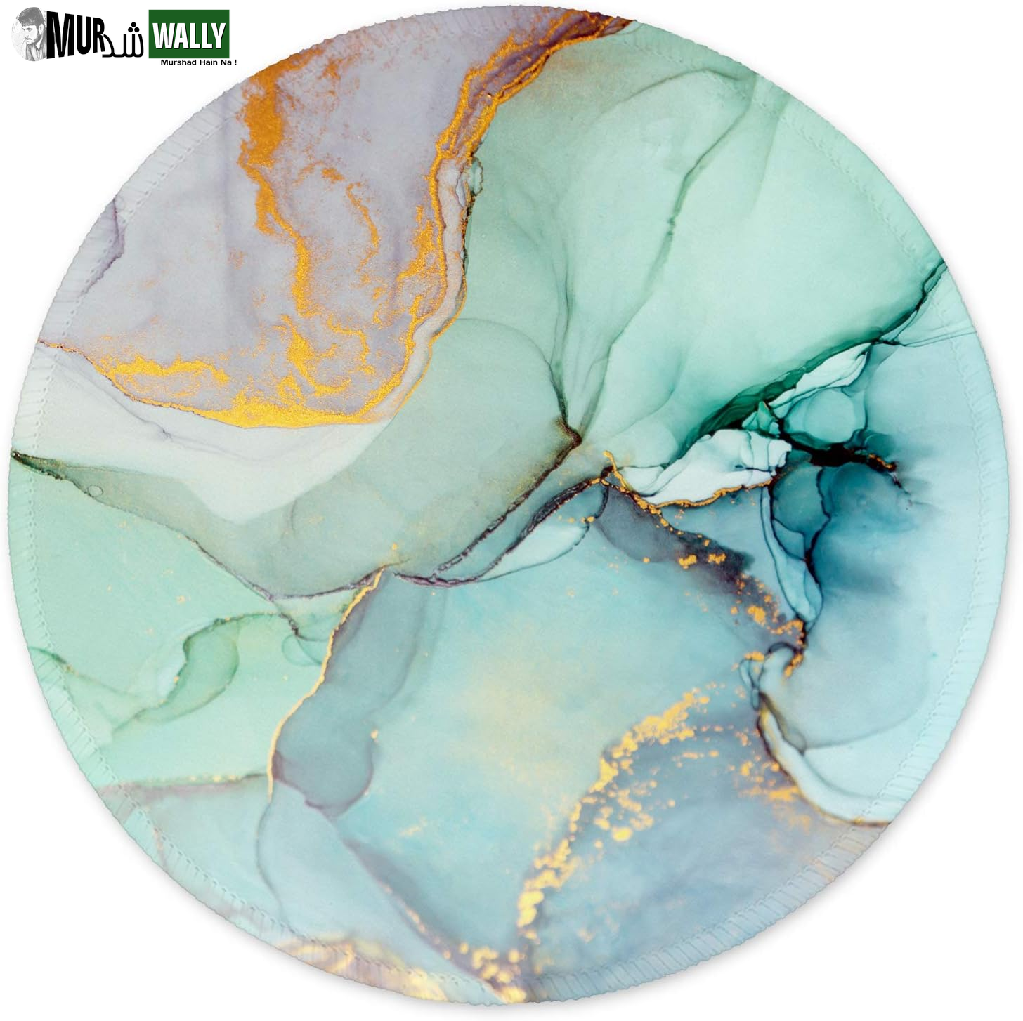 ITNRSIIET round Mouse Pad with Stitched Edge Premium-Textured Waterproof Non-Slip Rubber Base Desktop Protection Mat Diameter 8.7 Inches, Art Style Pattern