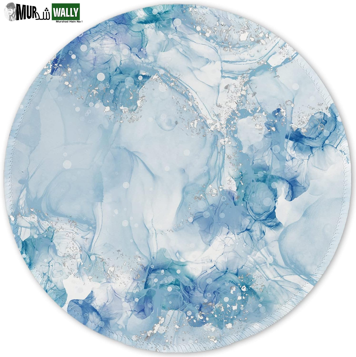 ITNRSIIET round Mouse Pad with Stitched Edge Premium-Textured Waterproof Non-Slip Rubber Base Desktop Protection Mat Diameter 8.7 Inches, Art Style Pattern