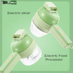 4In1 Electric Vegetable Cutter Set Handheld Wireless Electric Garlic Masher Food Chopper Meat Grinder Machine Food Peel Slice