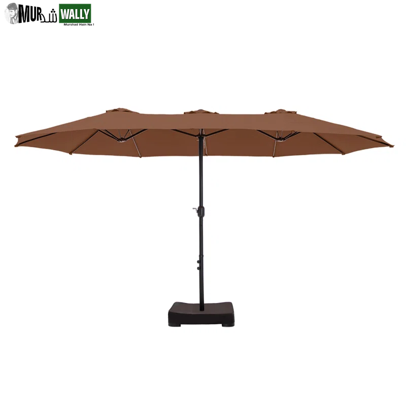 Nyasia 15 Ft X 9 Ft Rectangular Market Umbrella with Base