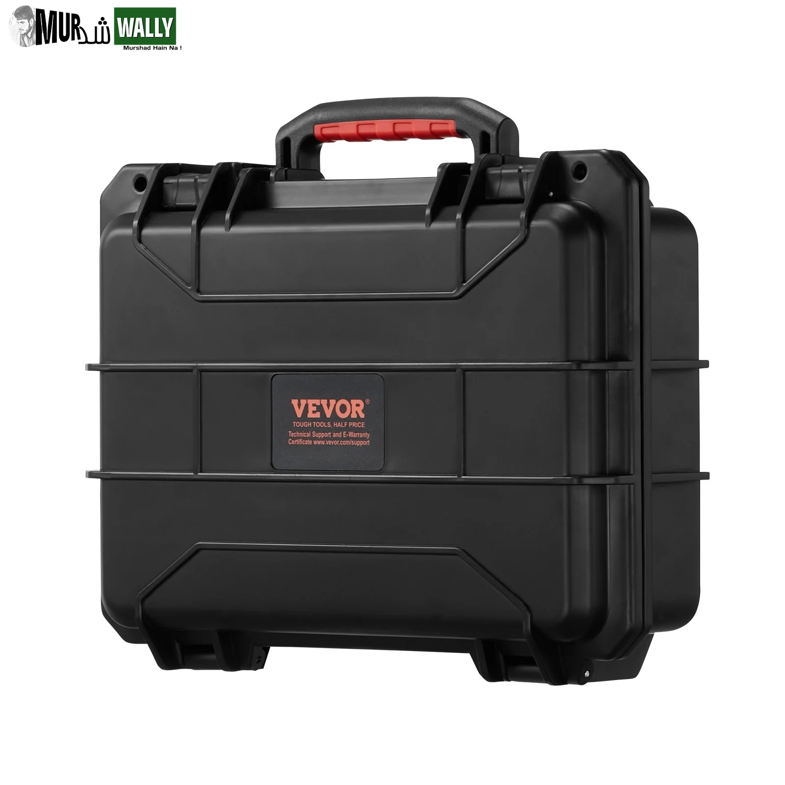 VEVOR 0.56 Cu.Ft Weatherproof Hard Case with Handle Clips Padlock Holes PU Foam Protect Pistol, Microphone, and Camera Equipment