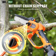 VEVOR 2-In-1 Cordless Pole Saw & Mini Chainsaw, 20V 4Ah Battery Pole Chainsaw, 5 Cutting Capacity 8 Ft Reach Pole Saw for Branch Cutting & Tree Trimming (Battery and Blade Cover Included)