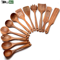 Wooden Kitchen Utensils Set (12 Pack)