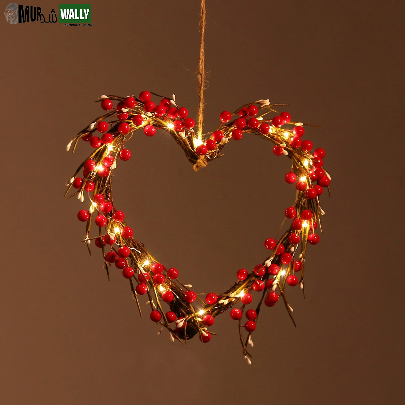 16 Inch Valentine'S Day Sign Luminous Love Heart Shape Wreath Garland with Lights Home Decorations Red Valentines Day Gifts
