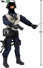 Police Force Sniper 12" Inch Action Figure Play Set with Accessories.,Multicolor