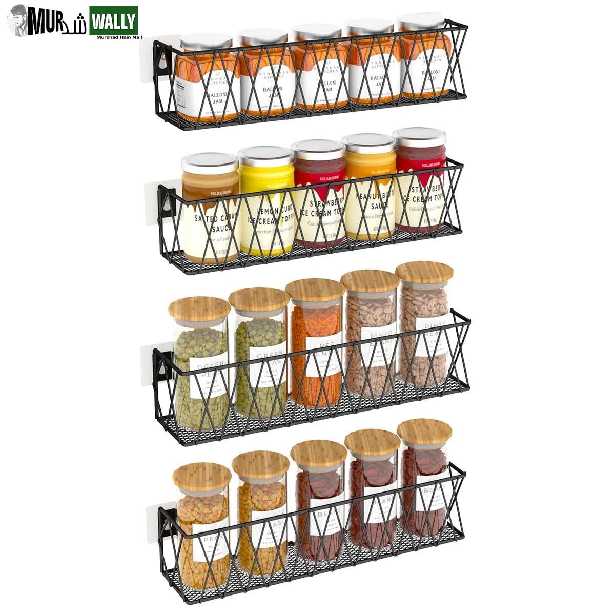 Rotating Spice Rack with 16 Seasoning Jars, Revolving Spice Organizer Stainless Steel for Countertop/Kitchen Storage, with Reusable Labels, Funnel and Pen Set